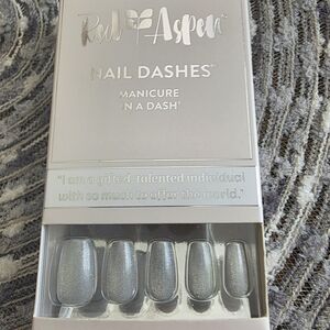 Red Aspen Silver Shimmer  Nail Dashes